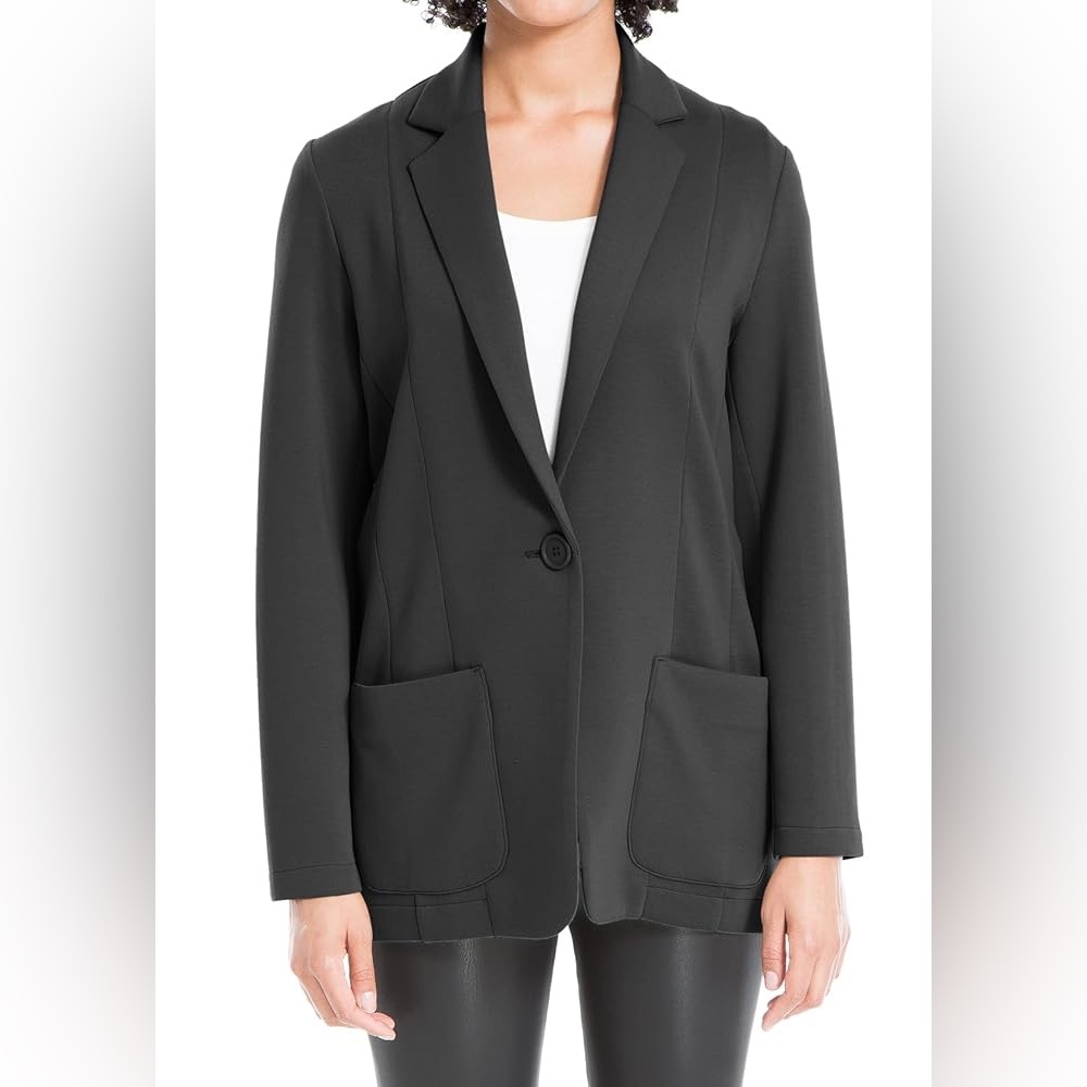 MAX STUDIO Black Women’s  Blazer Scuba Jacket Size Large